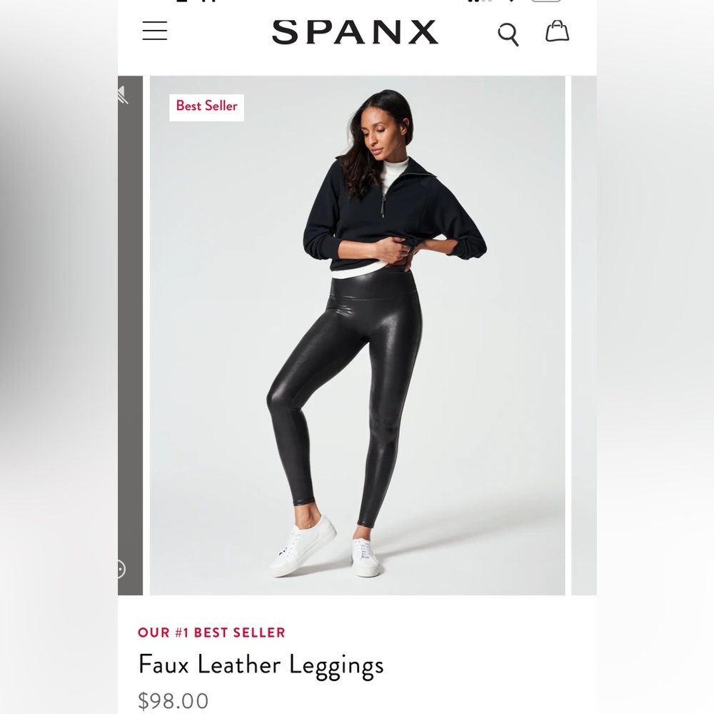 Spanx Black Faux Leather Leggings